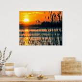 Poster Coucher de soleil sur le lac (Cuisine)