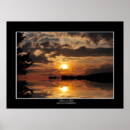 Poster Coucher de soleil sur le lac Nature Imprimer (Devant)