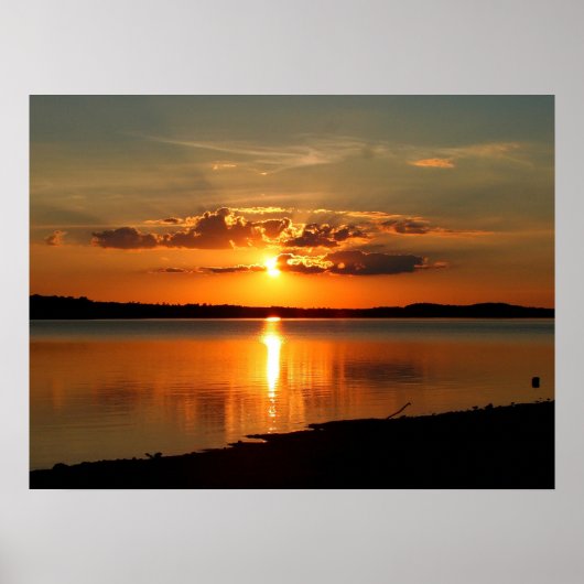 Poster Coucher De Soleil Sur Le Lac Thurmond (Devant)