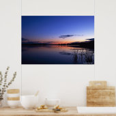 Poster Coucher De Soleil Sur Le Lac Wabamun Avec De L'Her (Cuisine)