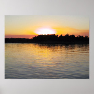 Poster Coucher de soleil sur le Mississippi