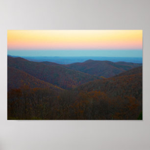 Poster Coucher de soleil sur le parc national de Shenando