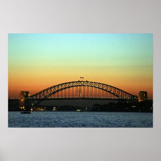 Poster Coucher de soleil sur le pont du port de Sydney, A (Devant)