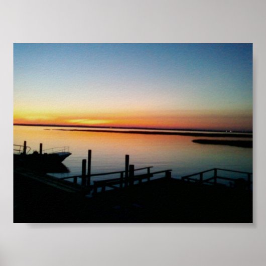 Poster coucher de soleil sur le rivage (Devant)