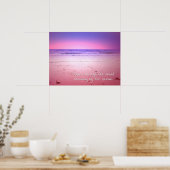 Poster coucher de soleil sur l'eau de l'océan avec citati (Cuisine)