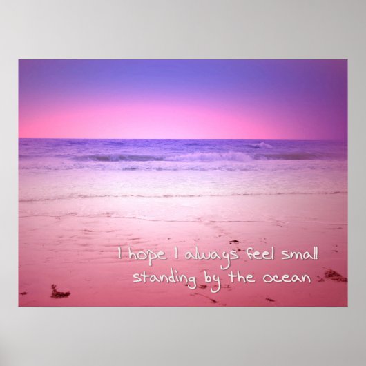 Poster coucher de soleil sur l'eau de l'océan avec citati (Devant)