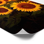 Poster Coucher De Soleil Sur Les Fleurs De Soleil (Coin)