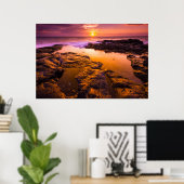 Poster Coucher de soleil sur les marées, Hawaii (Bureau à domicile)