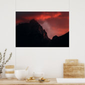 Poster Coucher de soleil sur les montagnes (Cuisine)