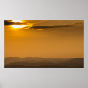 Poster Coucher de soleil sur les montagnes Allegheny, Vir