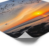 Poster Coucher de soleil sur les rochers (Coin)