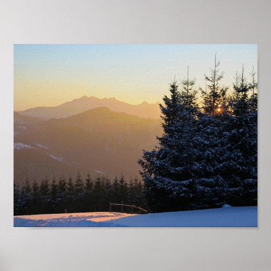 Poster Coucher de soleil sur les Tatras (Devant)