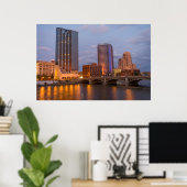 Poster Coucher de soleil sur l'horizon, sur la rivière Gr (Bureau à domicile)