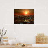 Poster Coucher de soleil sur l'océan (Cuisine)