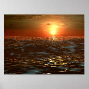 Poster Coucher de soleil sur l'océan
