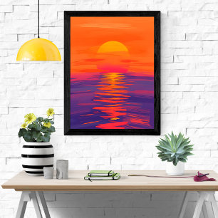 Poster Coucher de soleil sur l'océan