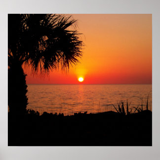 Poster Coucher de soleil sur l'océan