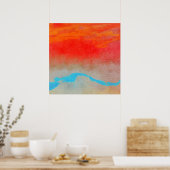 Poster Coucher de soleil sur l'océan Abstrait (Cuisine)