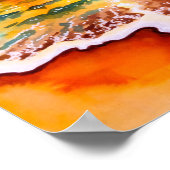 Poster Coucher de soleil sur l'océan - Aquarelle Art Impr (Coin)