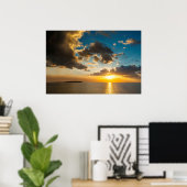 Poster Coucher de soleil sur l'océan, Fidji (Bureau à domicile)