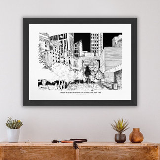 Poster Coucher de soleil sur Manhattan Croquis de voyage
