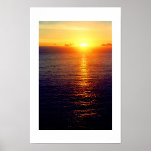 Poster Coucher de soleil sur mer