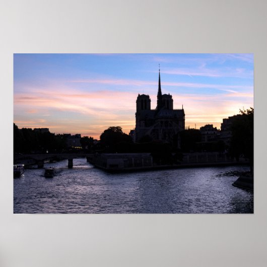 Poster Coucher de soleil sur Notre Dame de Paris (Devant)