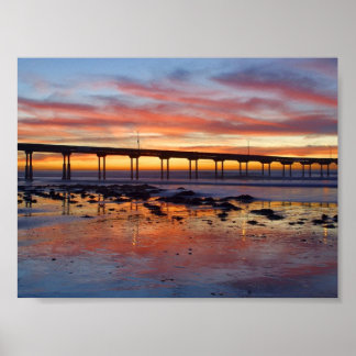 Poster Coucher De Soleil Sur Ocean Beach