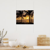 Poster Coucher de soleil sur palmier (Cuisine)