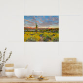Poster Coucher de soleil sur paysage désertique (Cuisine)