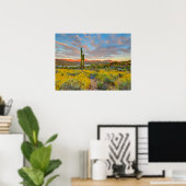 Poster Coucher de soleil sur paysage désertique (Bureau à domicile)