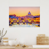 Poster Coucher de soleil sur Rome, Italie (Cuisine)