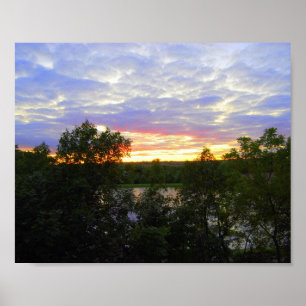 Poster Coucher de soleil sur Stilwell Pond (10x8 pouces)