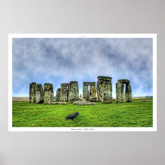 Poster Coucher de soleil sur Stonehenge & Flying Rook, Wi (Devant)