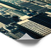 Poster Coucher de soleil sur Tokyo avec fleurs de cerisie (Coin)