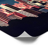 Poster Coucher de soleil sur Tokyo avec fleurs de cerisie (Coin)