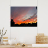 Poster Coucher de soleil sur un champ (Cuisine)