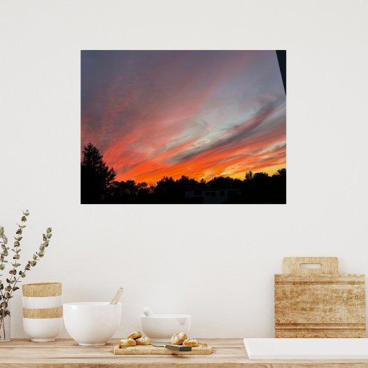 Poster Coucher de soleil sur un champ (Cuisine)