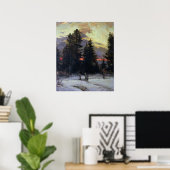 Poster Coucher de soleil sur un paysage hivernal, vers 19 (Bureau à domicile)