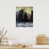 Poster Coucher de soleil sur un paysage hivernal, vers 19 (Cuisine)