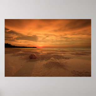 Poster Coucher De Soleil Sur Une Plage Thaï