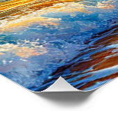 Poster Coucher de soleil sur une plage tropicale avec des (Coin)