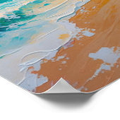 Poster Coucher de soleil sur une plage tropicale avec pal (Coin)