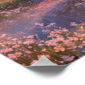 Poster Coucher de soleil sur une prairie florissante (Coin)