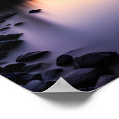 Poster Coucher de soleil surplombant un lac (Coin)