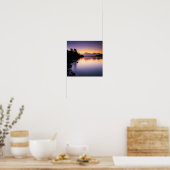 Poster Coucher de soleil surplombant un lac (Cuisine)