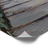 Poster Coucher de soleil tranquille sur une barque sur un (Coin)