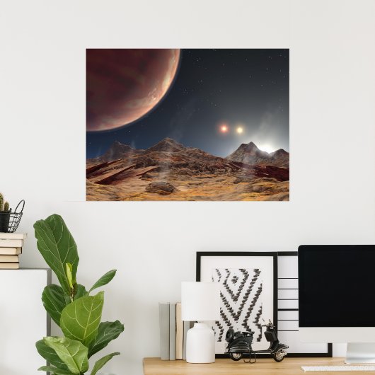 Poster Coucher de soleil triple (Bureau à domicile)