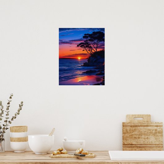 Poster Coucher de soleil tropical (Cuisine)