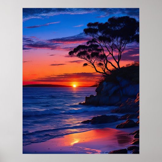 Poster Coucher de soleil tropical (Devant)